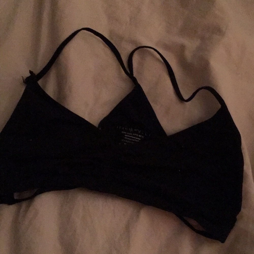 Disruptive youth black ribbed bralette
